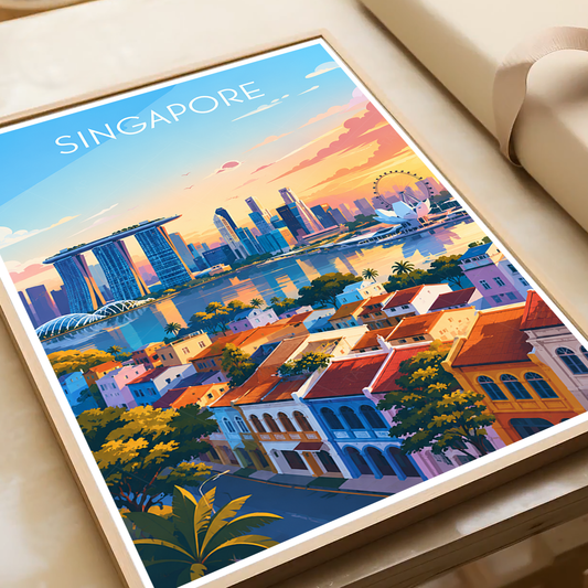 Singapore - Poster Print Modern Style Wall Art - Art Print - Travel Art Poster