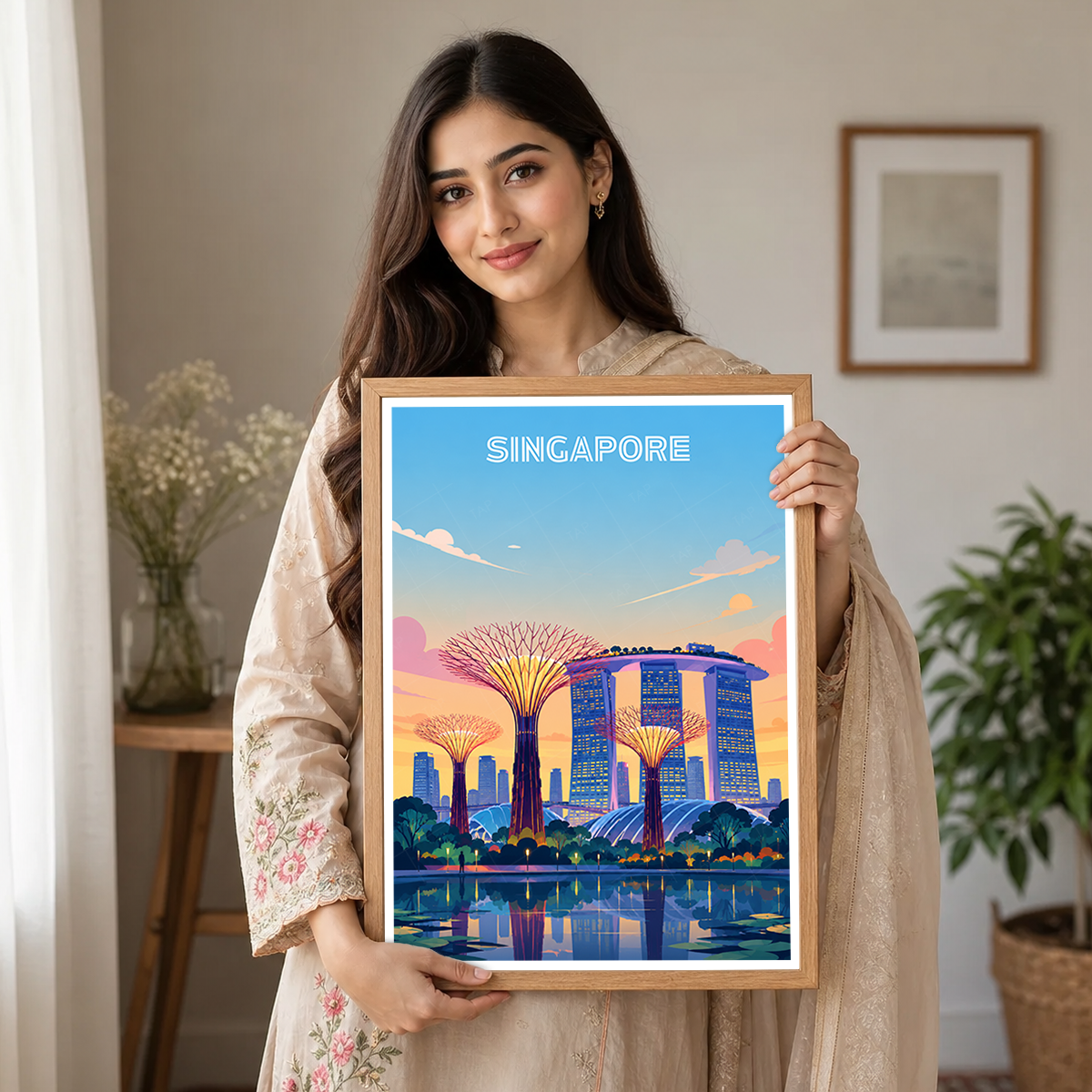Singapore - Poster Print Modern Style Wall Art