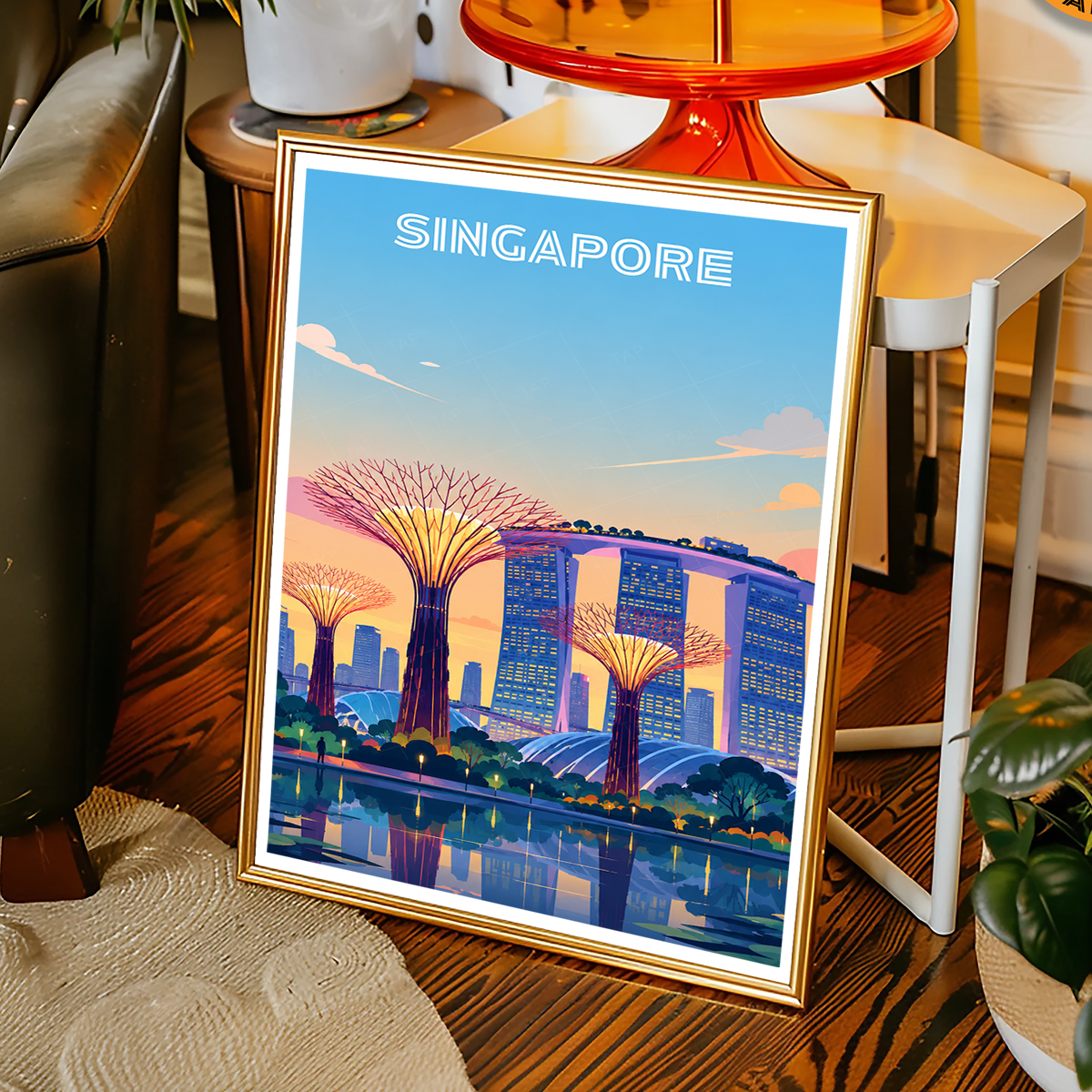 Singapore - Poster Print Modern Style Wall Art
