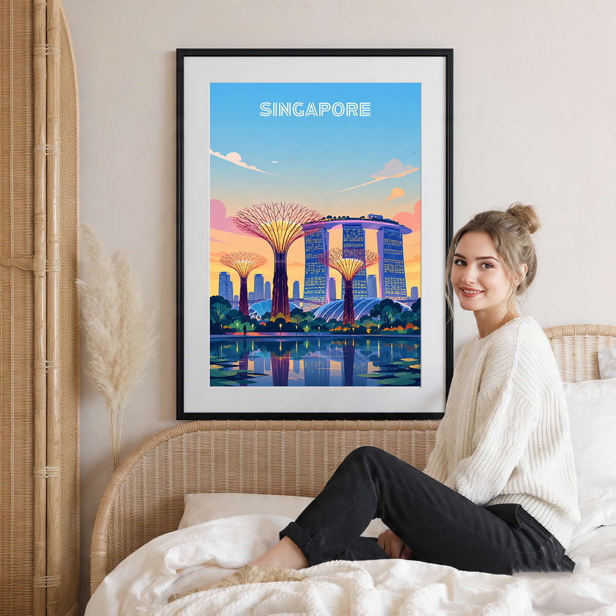 Singapore - Poster Print Modern Style Wall Art