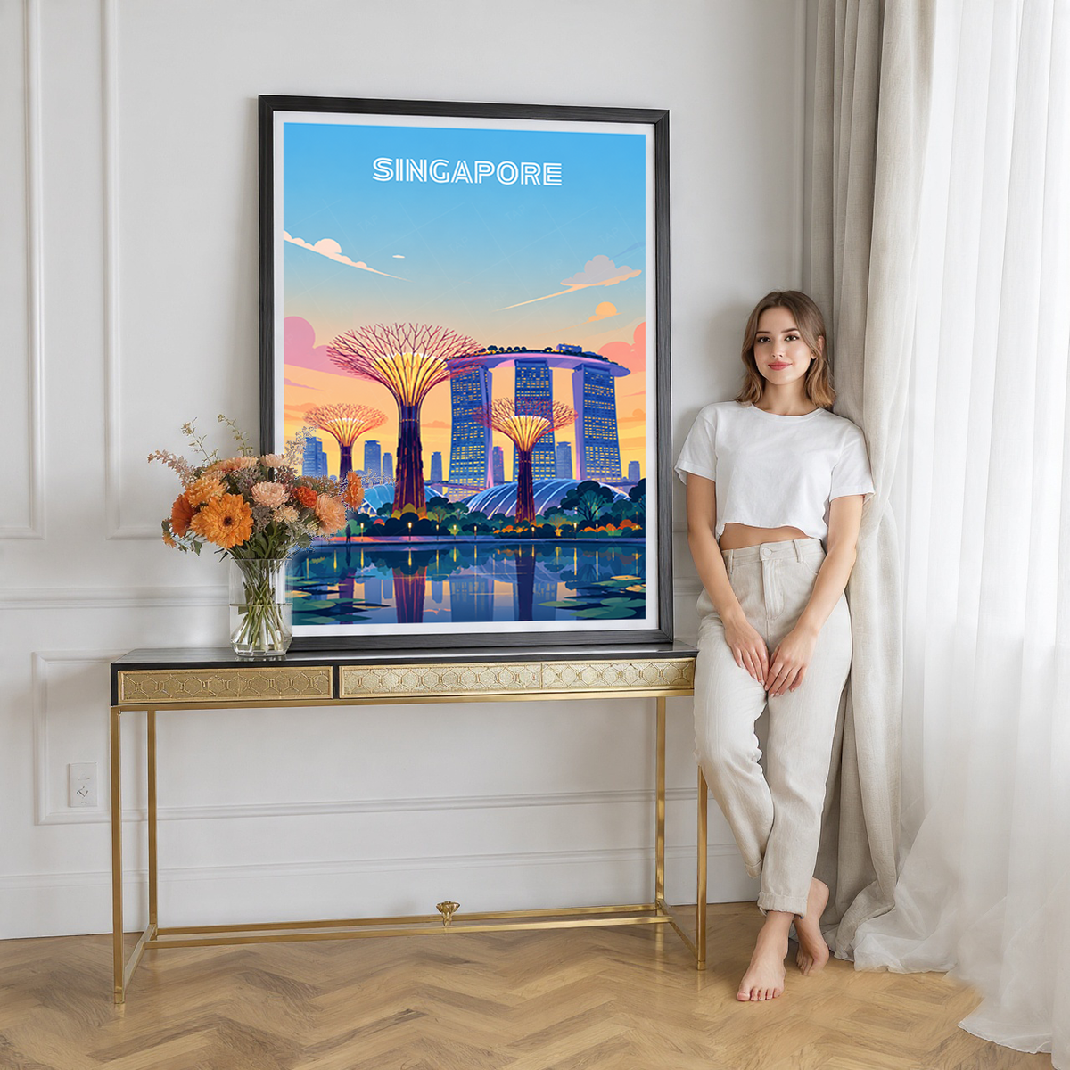Singapore - Poster Print Modern Style Wall Art
