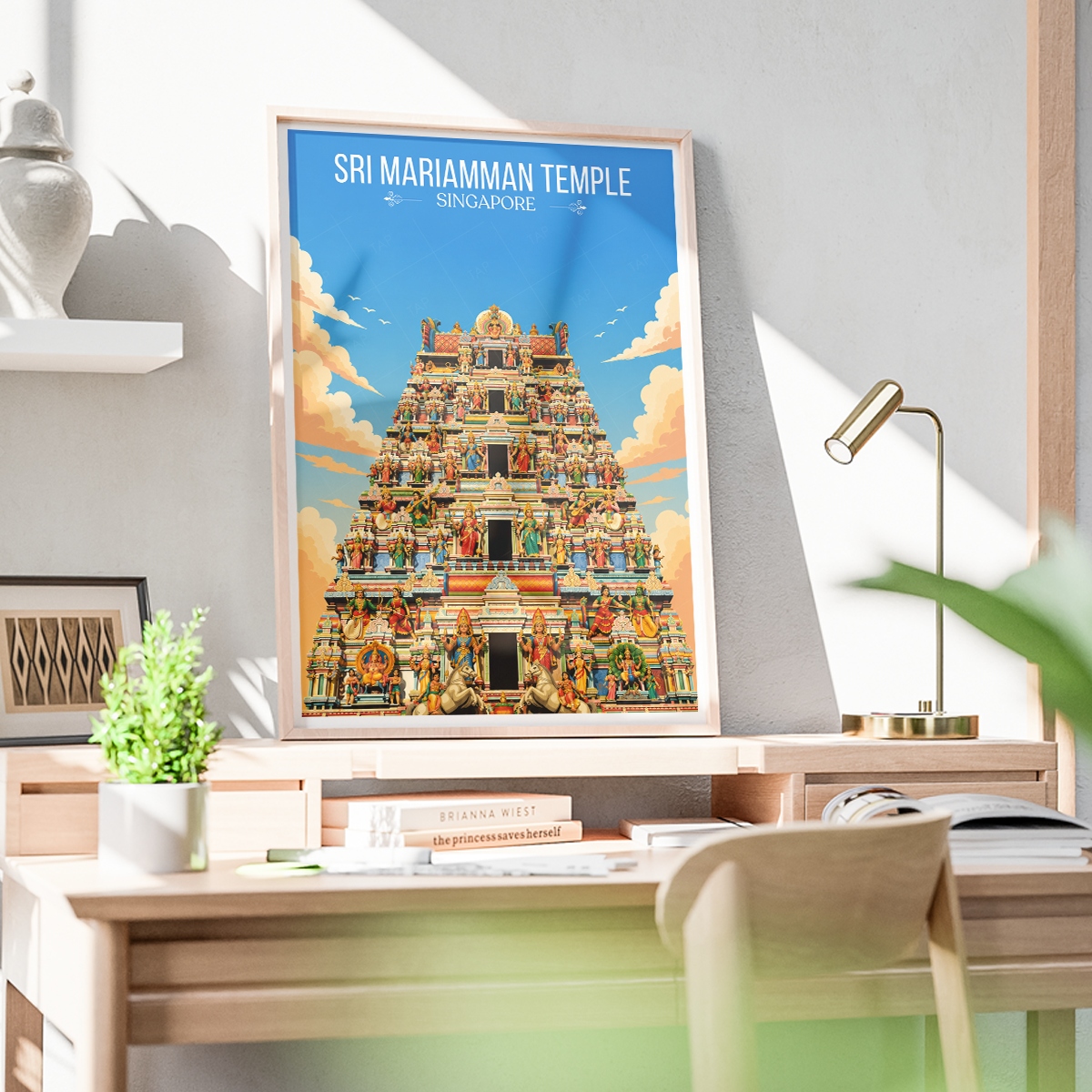 Sri Mariamman Temple - Singapore - Poster Print Modern Style Wall Art