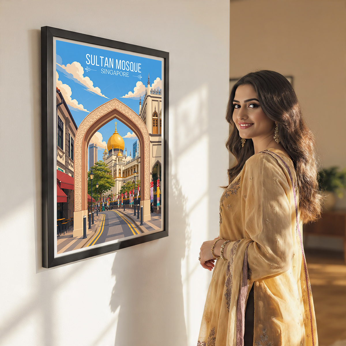 Sultan Mosque - Singapore - Poster Print Modern Style Wall Art
