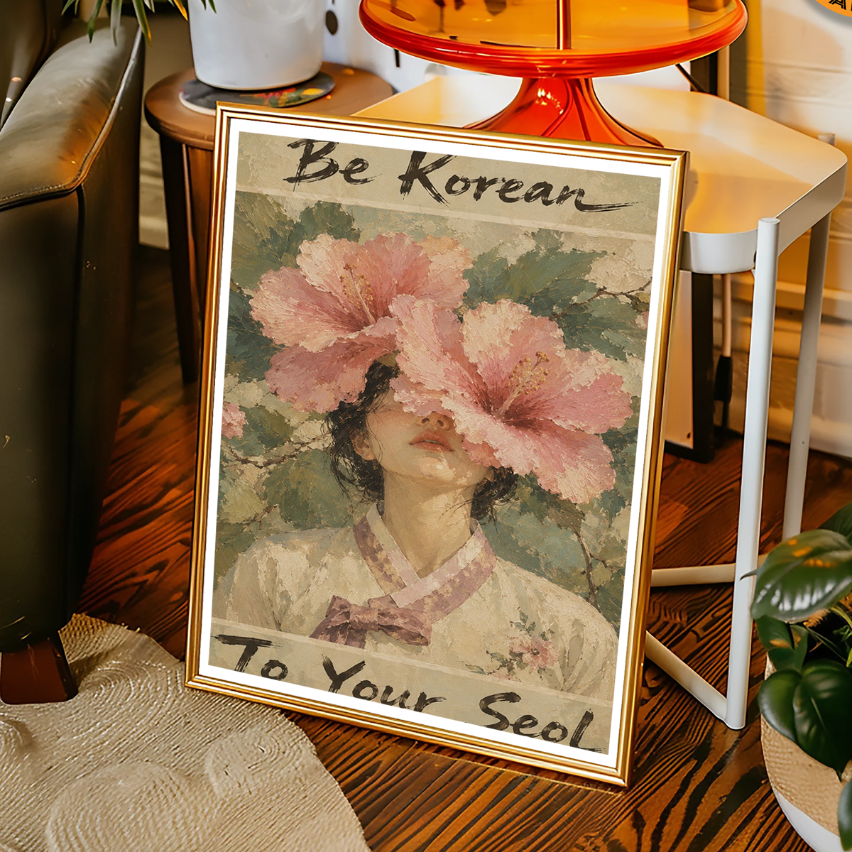 Be Korean to Your Seol - South Korea - Travel Poster Print Modern Style Wall Art - Art Print - Travel Art Poster