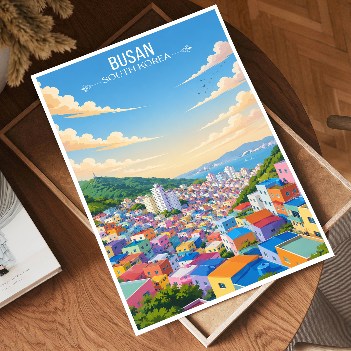 Busan - South Korea - Travel Poster Print Modern Style Wall Art - Art Print - Travel Art Poster