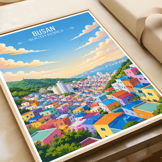 Busan - South Korea - Travel Poster Print Modern Style Wall Art - Art Print - Travel Art Poster