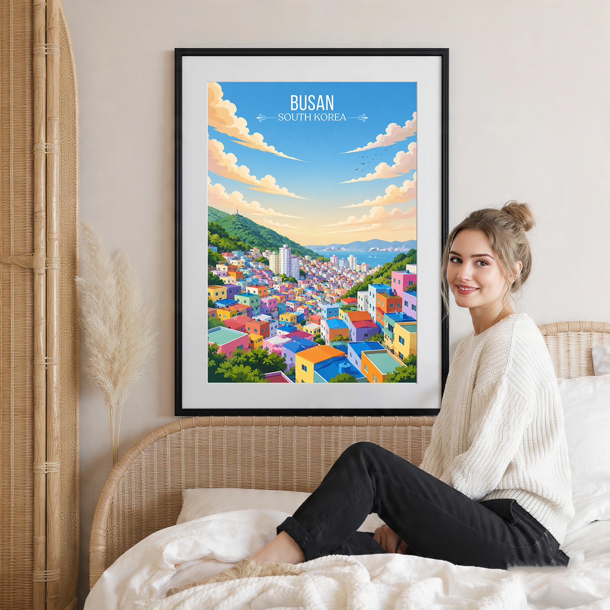 Busan - South Korea - Travel Poster Print Modern Style Wall Art - Art Print - Travel Art Poster