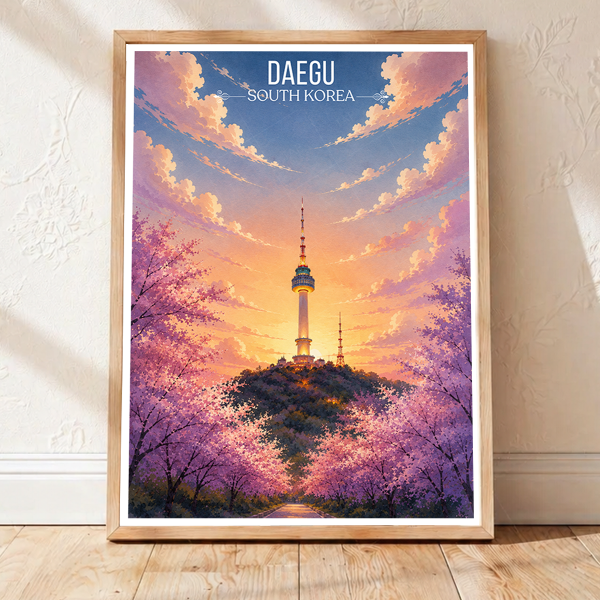 Daegu - South Korea - Travel Poster Print Modern Style Wall Art - Art Print - Travel Art Poster