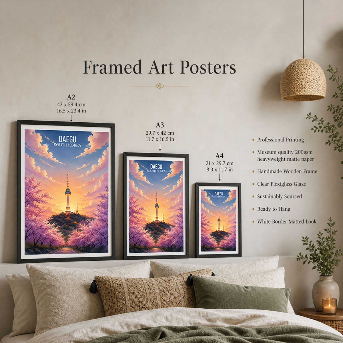 Daegu - South Korea - Travel Poster Print Modern Style Wall Art - Art Print - Travel Art Poster