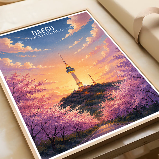 Daegu - South Korea - Travel Poster Print Modern Style Wall Art - Art Print - Travel Art Poster