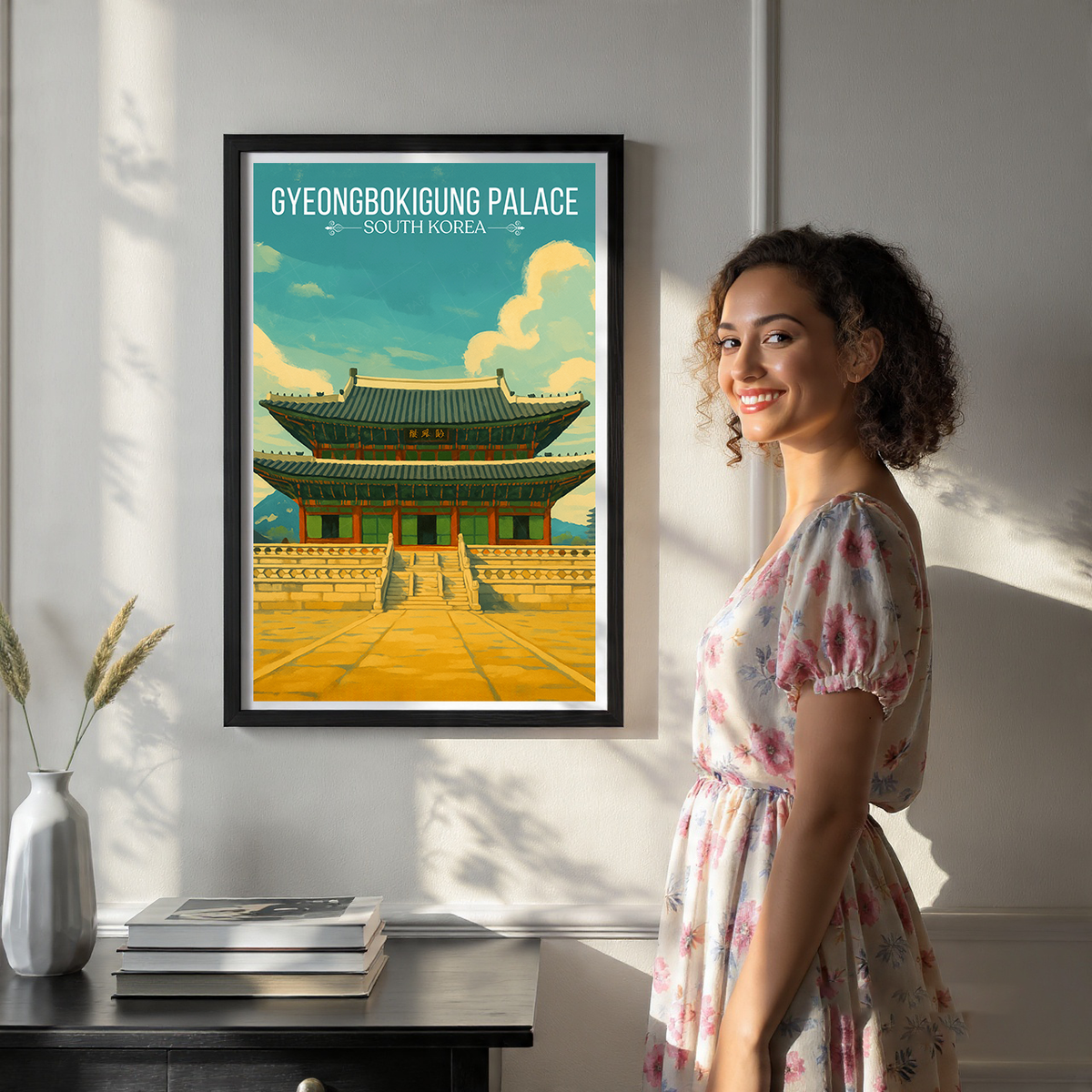 Gyeongbokgung Palace - South Korea - Travel Poster Print Modern Style Wall Art - Art Print - Travel Art Poster
