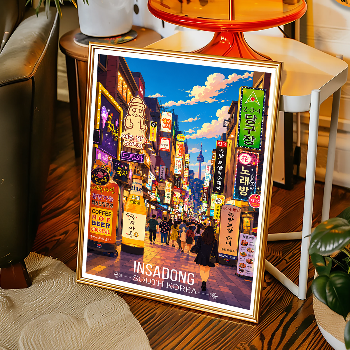 Incheon - South Korea - Travel Poster Print Modern Style Wall Art - Art Print - Travel Art Poster