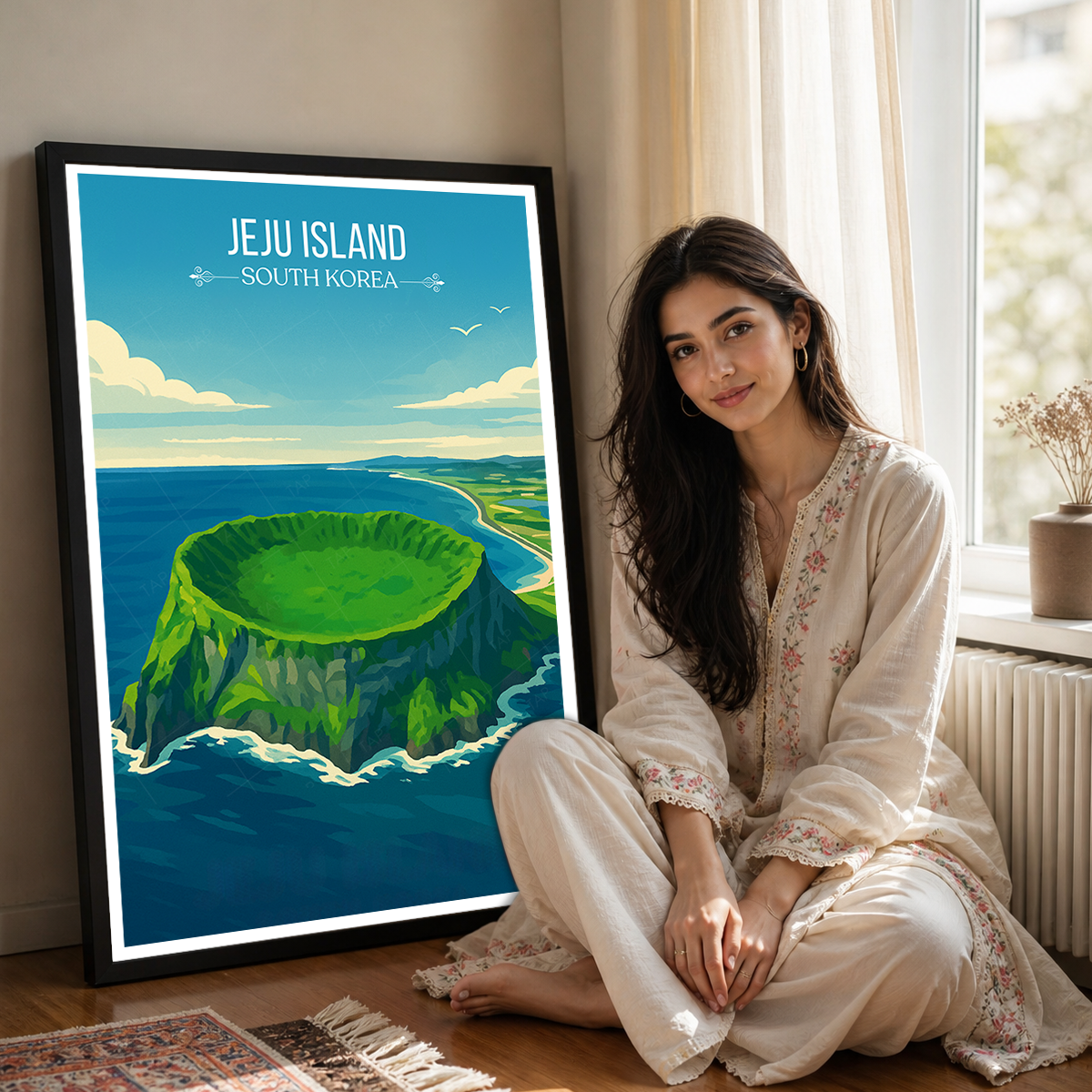 Jeju Island - South Korea - Travel Poster Print Modern Style Wall Art - Art Print - Travel Art Poster