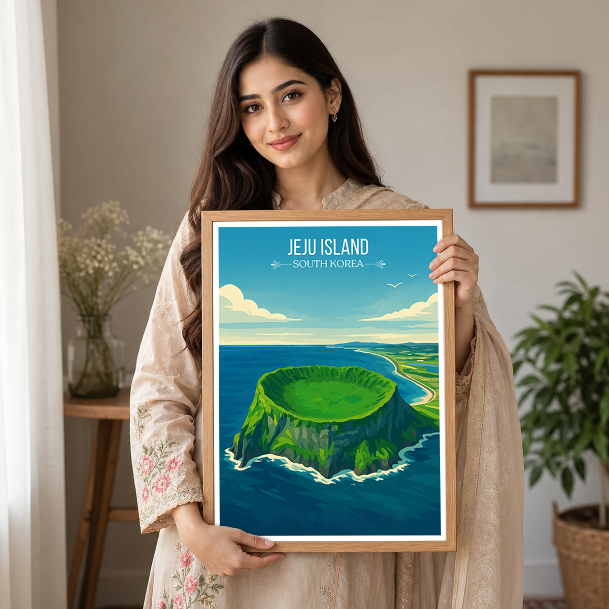 Jeju Island - South Korea - Travel Poster Print Modern Style Wall Art - Art Print - Travel Art Poster