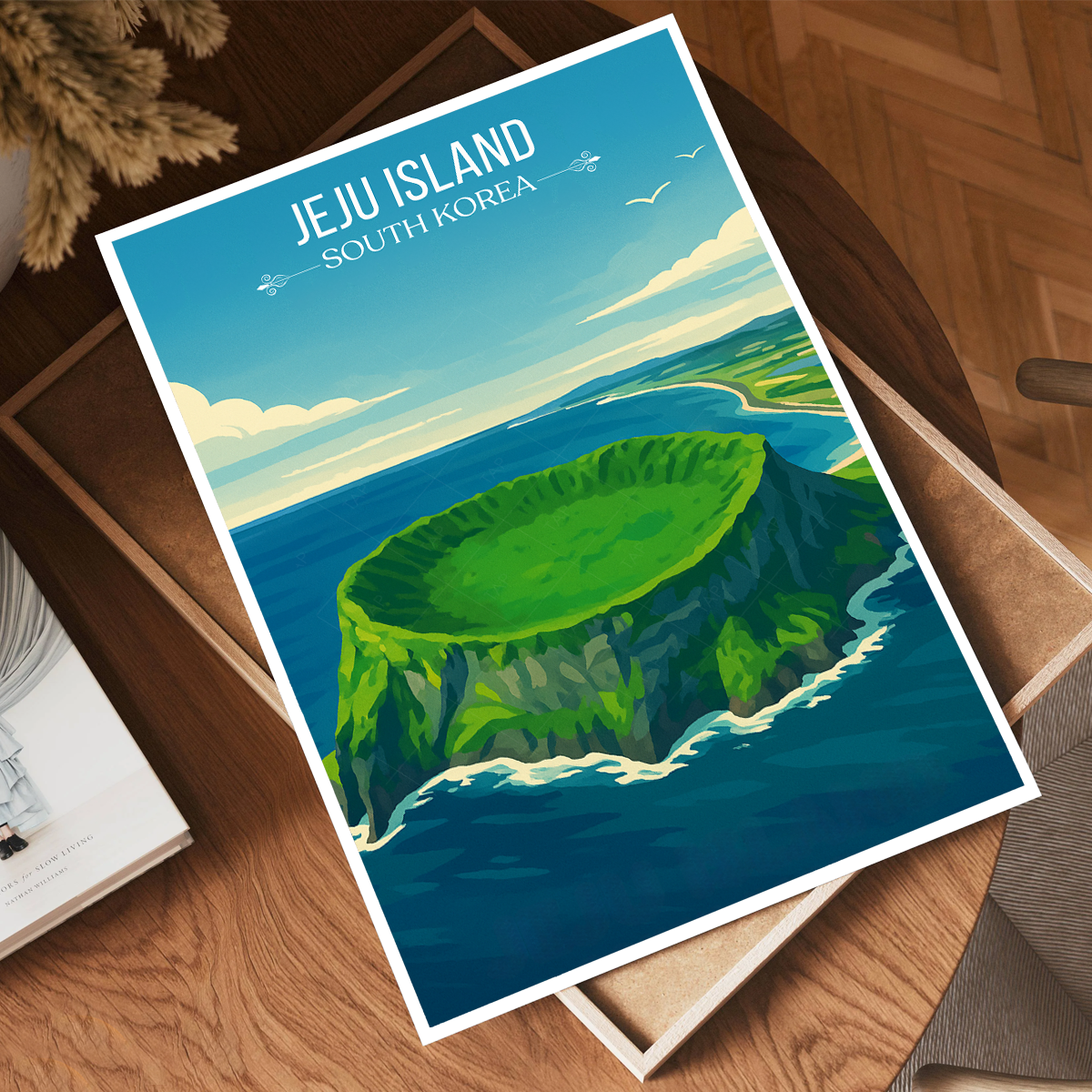 Jeju Island - South Korea - Travel Poster Print Modern Style Wall Art - Art Print - Travel Art Poster