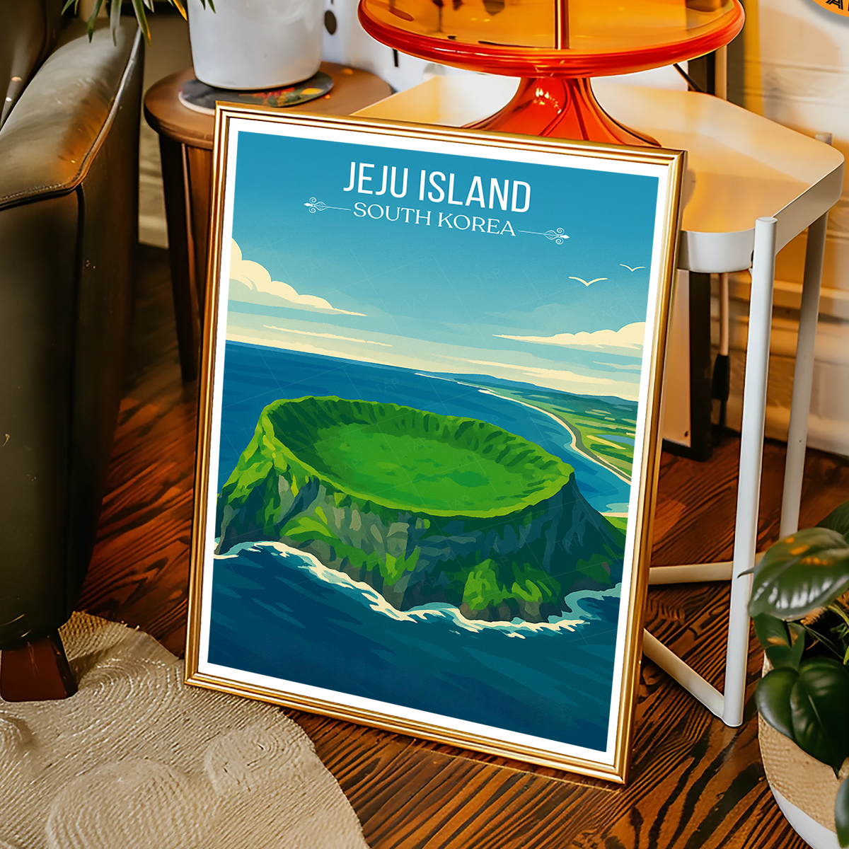 Jeju Island - South Korea - Travel Poster Print Modern Style Wall Art - Art Print - Travel Art Poster