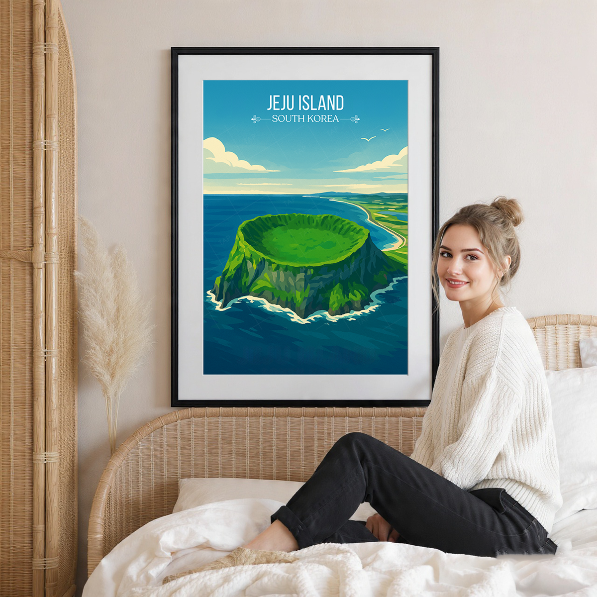 Jeju Island - South Korea - Travel Poster Print Modern Style Wall Art - Art Print - Travel Art Poster