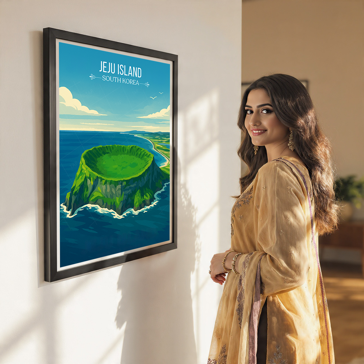 Jeju Island - South Korea - Travel Poster Print Modern Style Wall Art - Art Print - Travel Art Poster