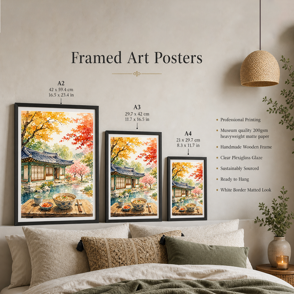 Korean Kitchen - South Korea - Travel Poster Print Modern Style Wall Art
