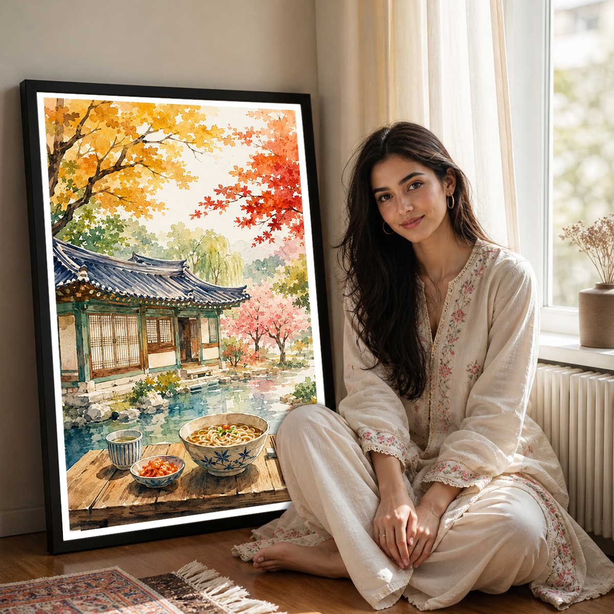 Korean Kitchen - South Korea - Travel Poster Print Modern Style Wall Art