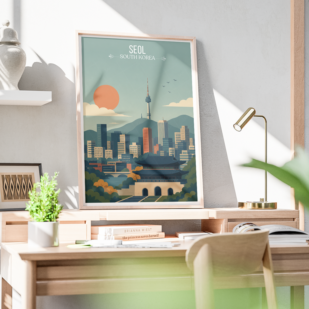 Seol - South Korea - Travel Poster Print Modern Style Wall Art