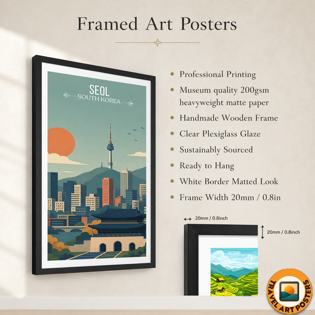 Seol - South Korea - Travel Poster Print Modern Style Wall Art