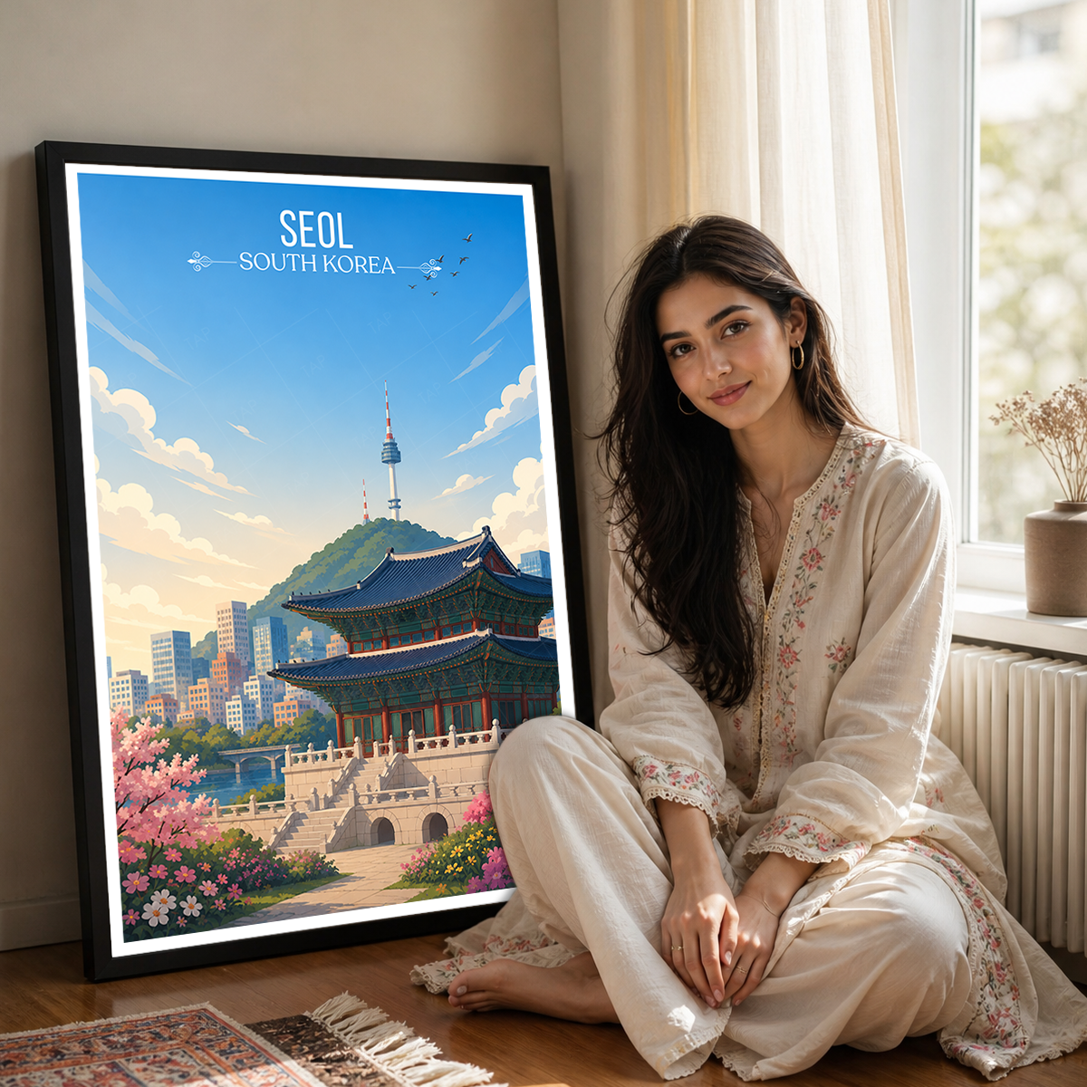 Seol - South Korea - Travel Poster Print Modern Style Wall Art