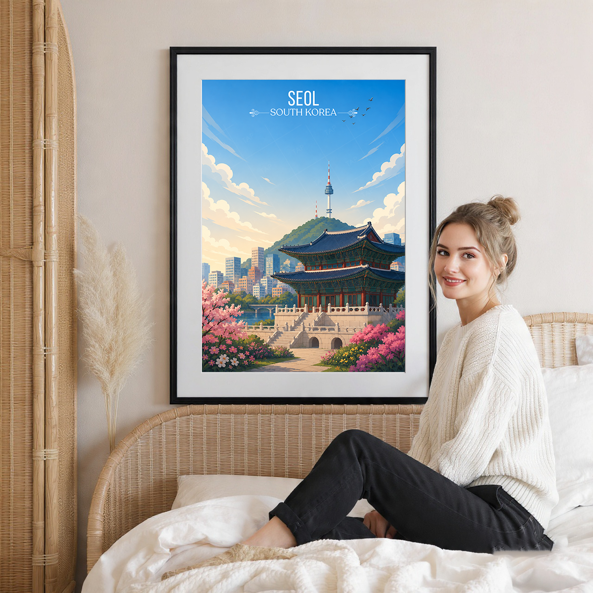 Seol - South Korea - Travel Poster Print Modern Style Wall Art