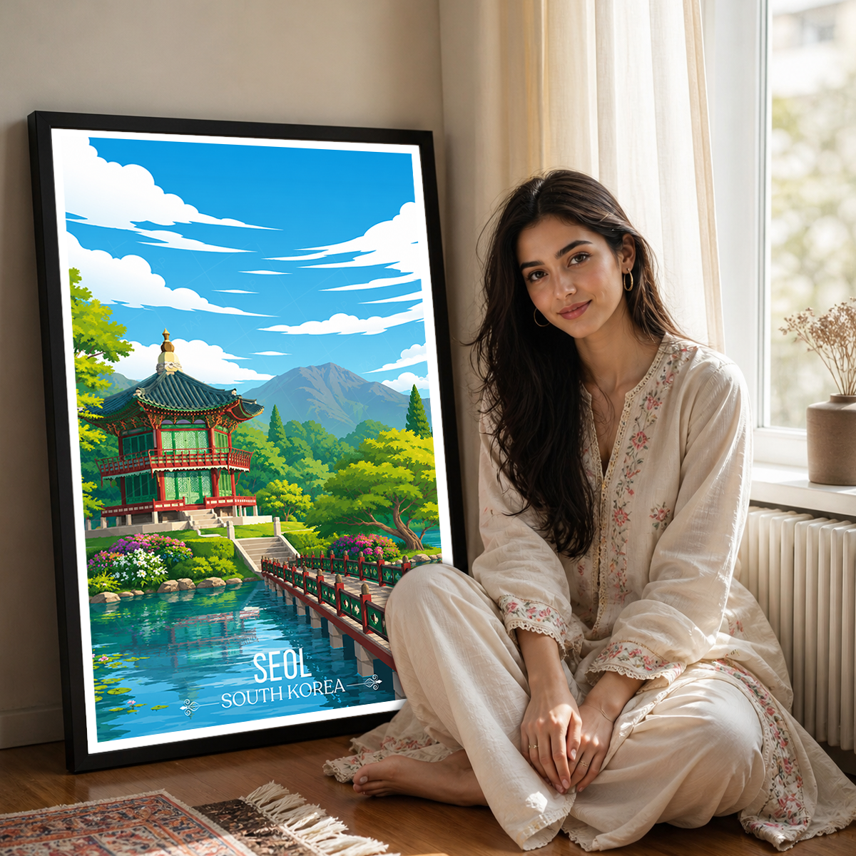 Seol - South Korea - Travel Poster Print Modern Style Wall Art