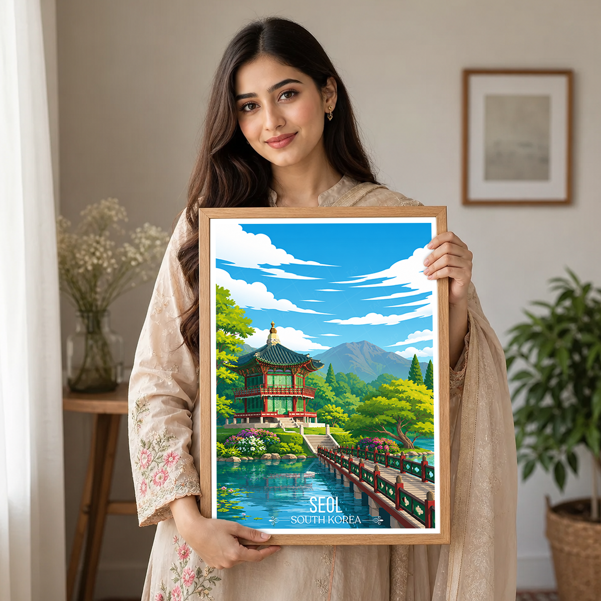 Seol - South Korea - Travel Poster Print Modern Style Wall Art