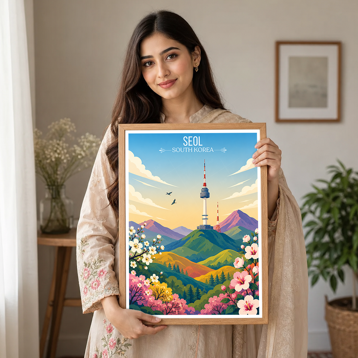Seol - South Korea - Travel Poster Print Modern Style Wall Art