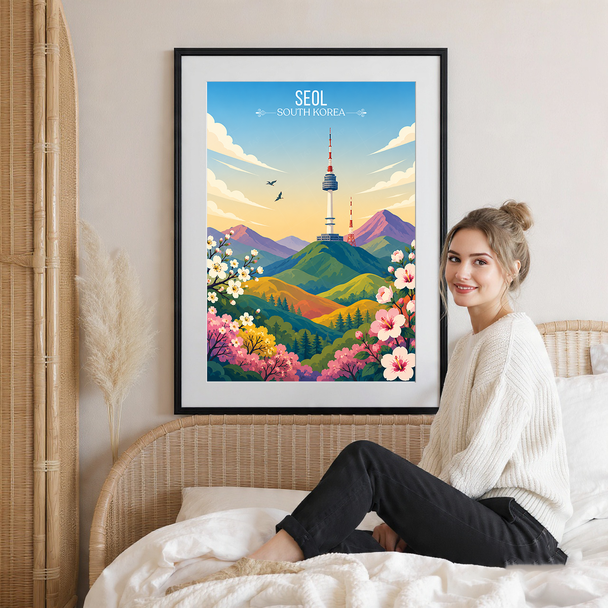 Seol - South Korea - Travel Poster Print Modern Style Wall Art