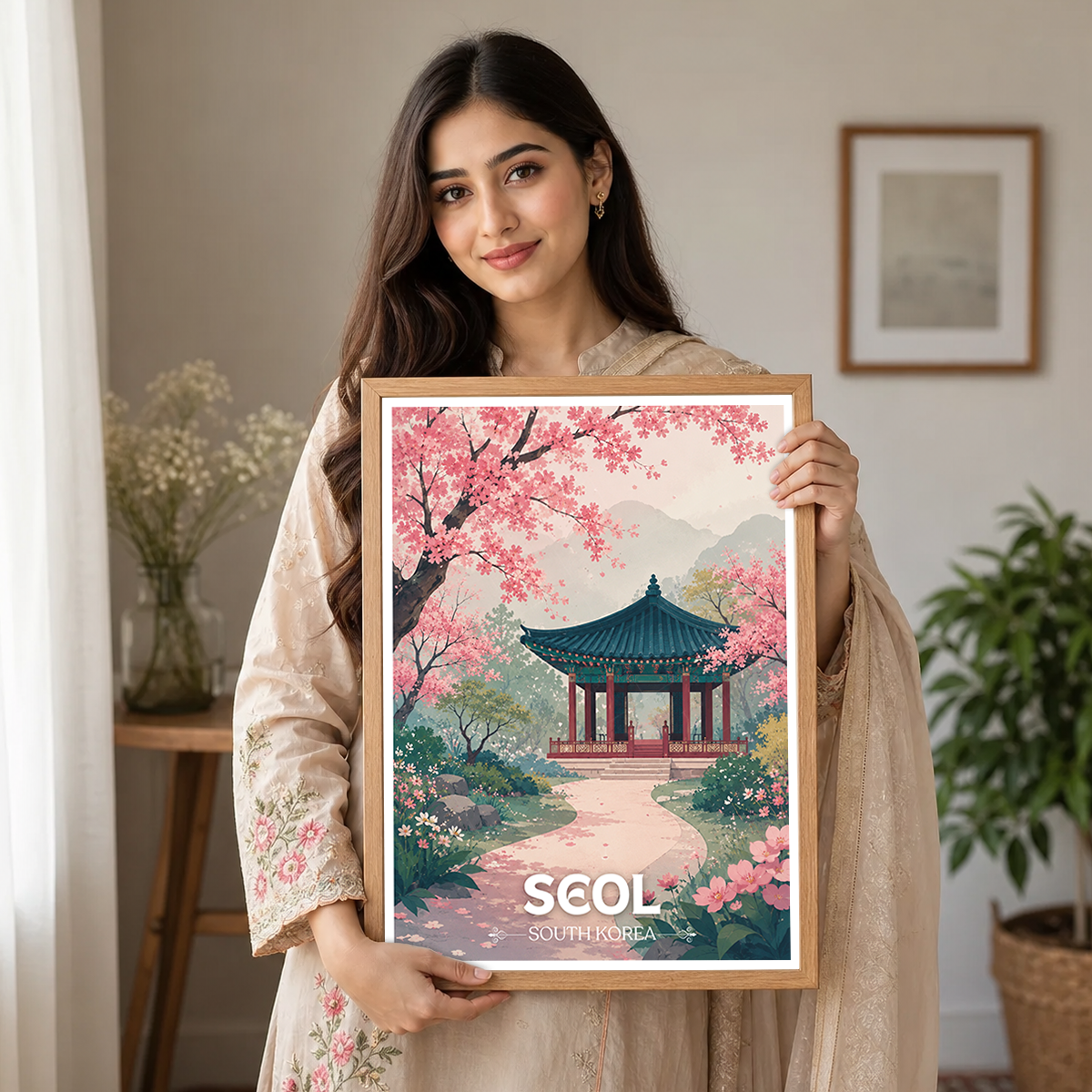 Seol - South Korea - Travel Poster Print Modern Style Wall Art