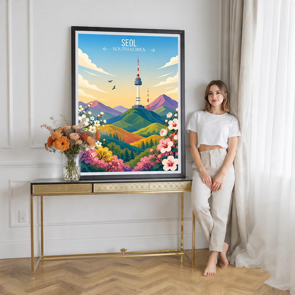 Seol - South Korea - Travel Poster Print Modern Style Wall Art