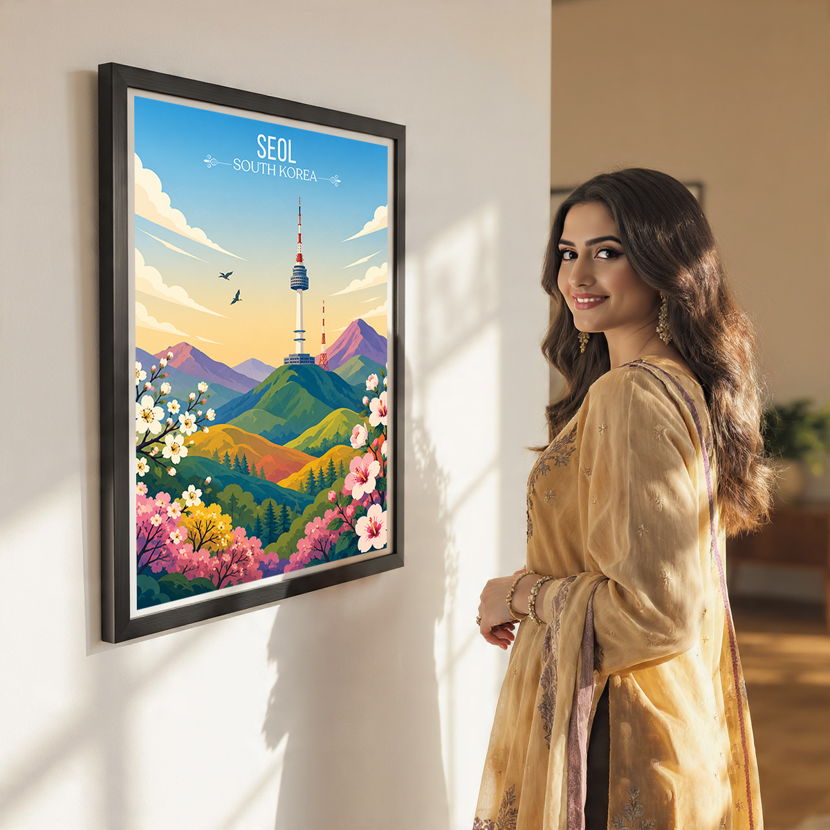 Seol - South Korea - Travel Poster Print Modern Style Wall Art