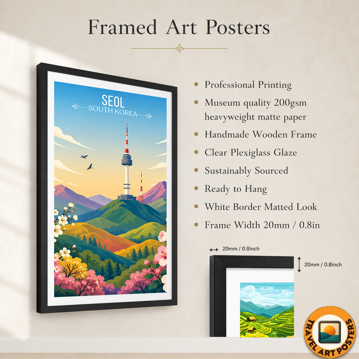 Seol - South Korea - Travel Poster Print Modern Style Wall Art