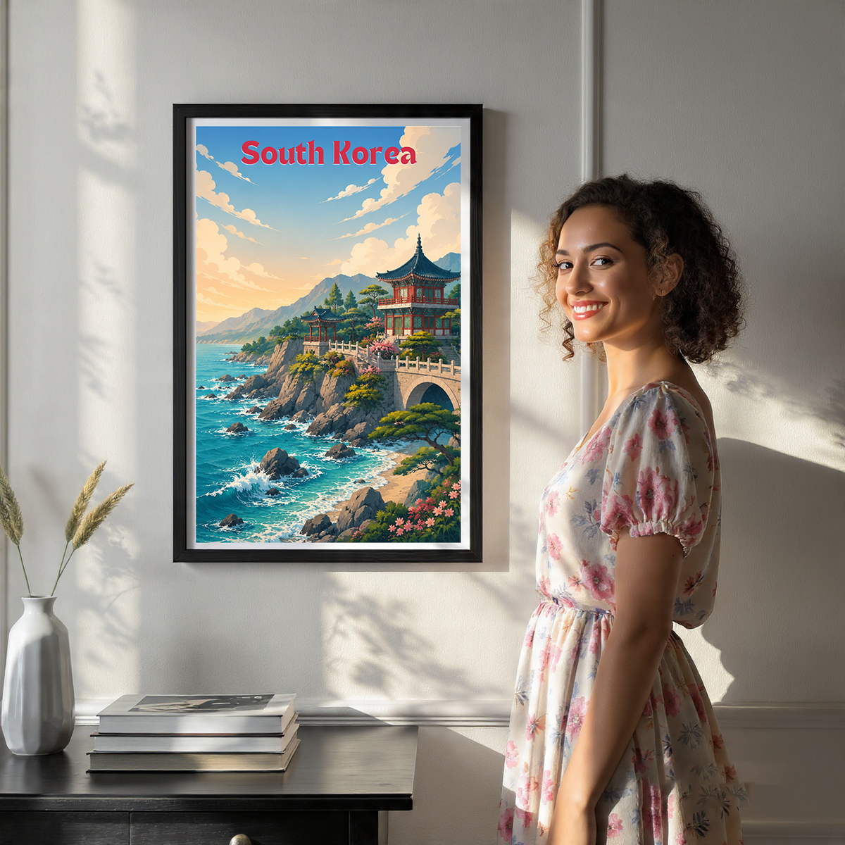 South Korea - Travel Poster Print Modern Style Wall Art