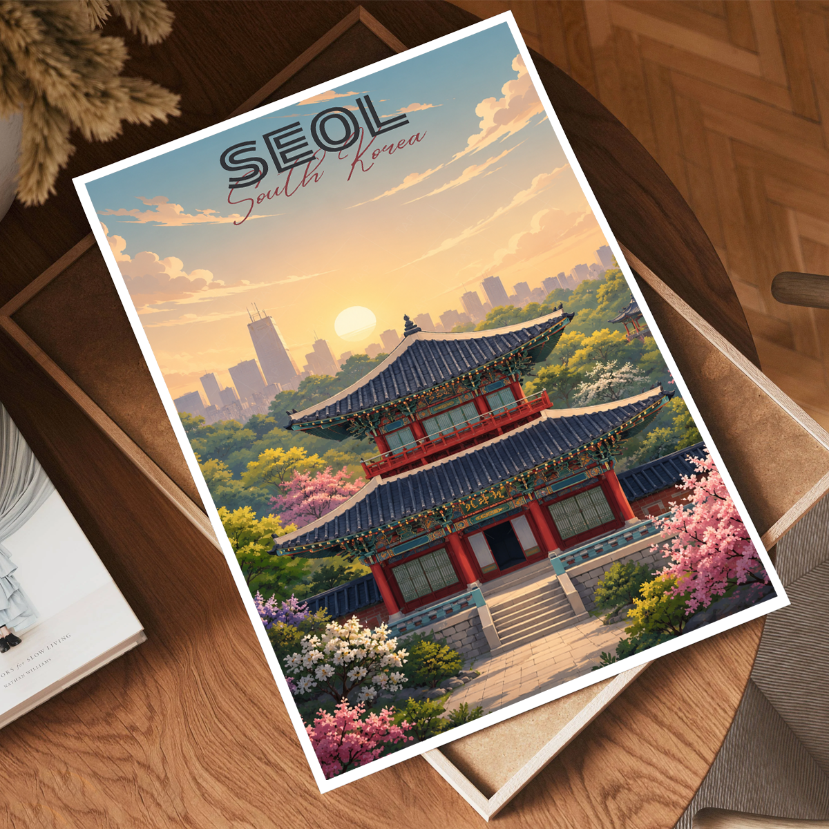 South Korea - Travel Poster Print Modern Style Wall Art