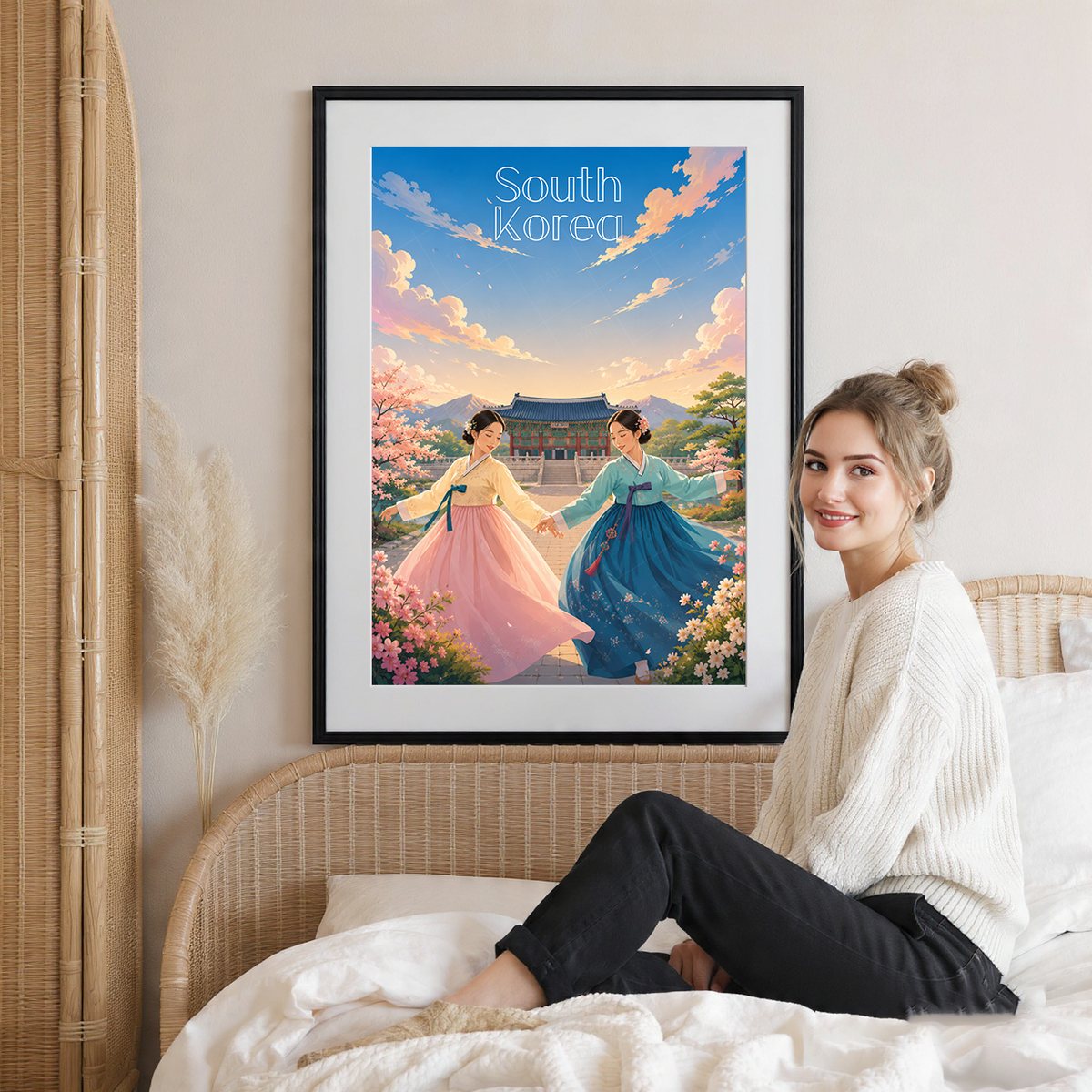 South Korea - Travel Poster Print Modern Style Wall Art