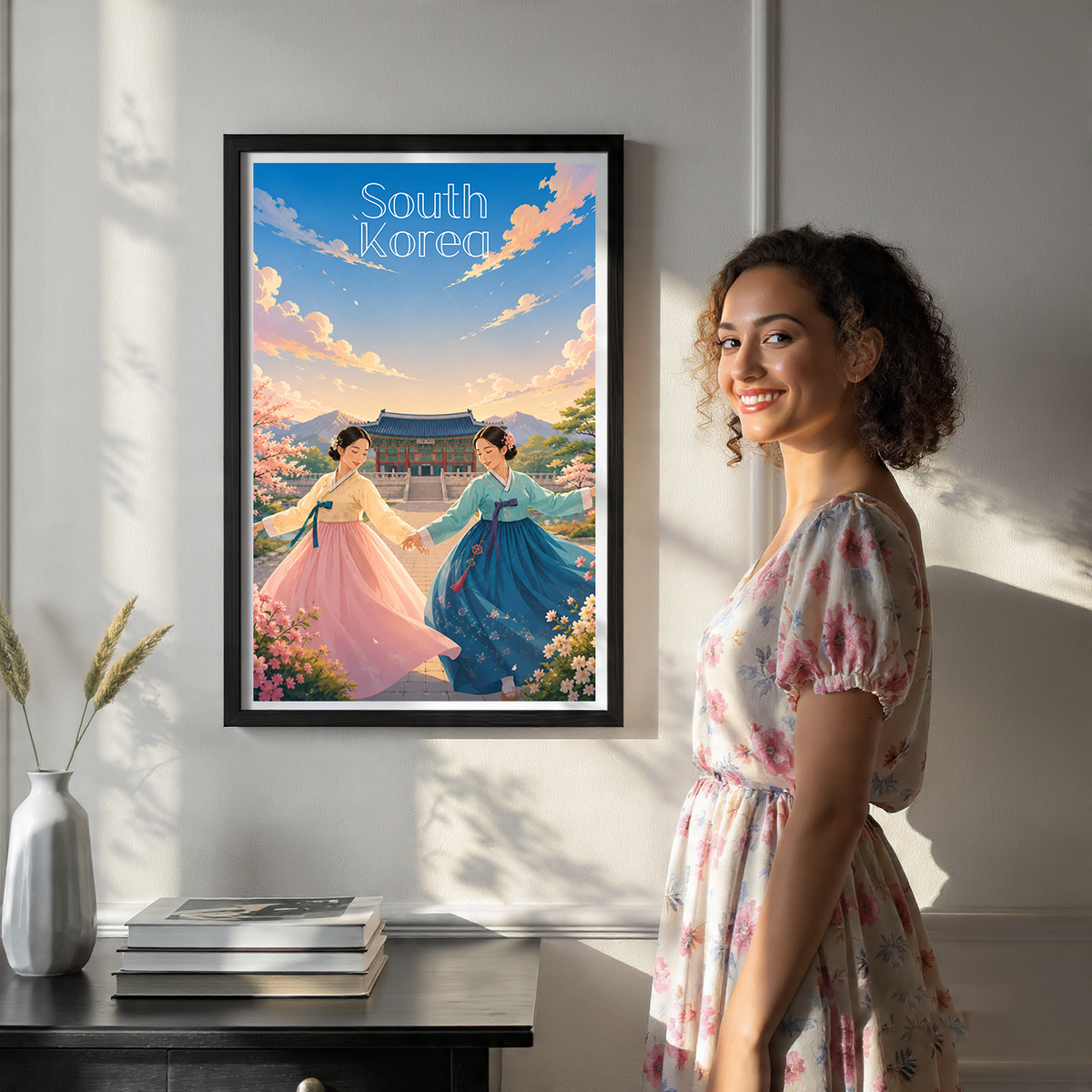 South Korea - Travel Poster Print Modern Style Wall Art