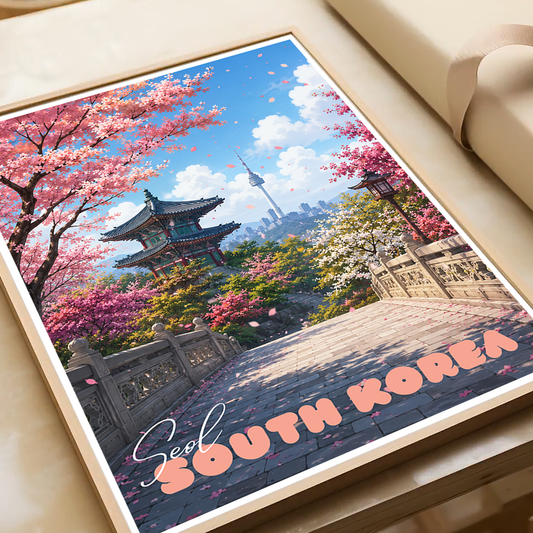 South Korea - Travel Poster Print Modern Style Wall Art - Art Print - Travel Art Poster