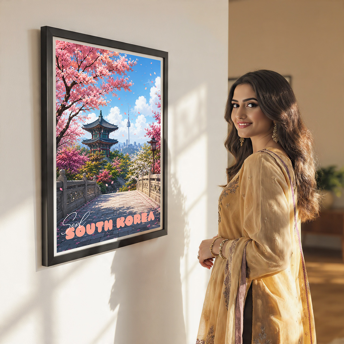 South Korea - Travel Poster Print Modern Style Wall Art