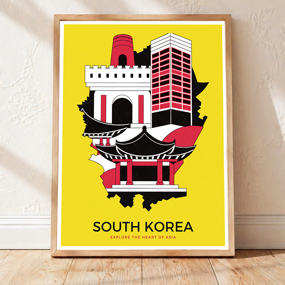 South Korea - Travel Poster Print Modern Style Wall Art