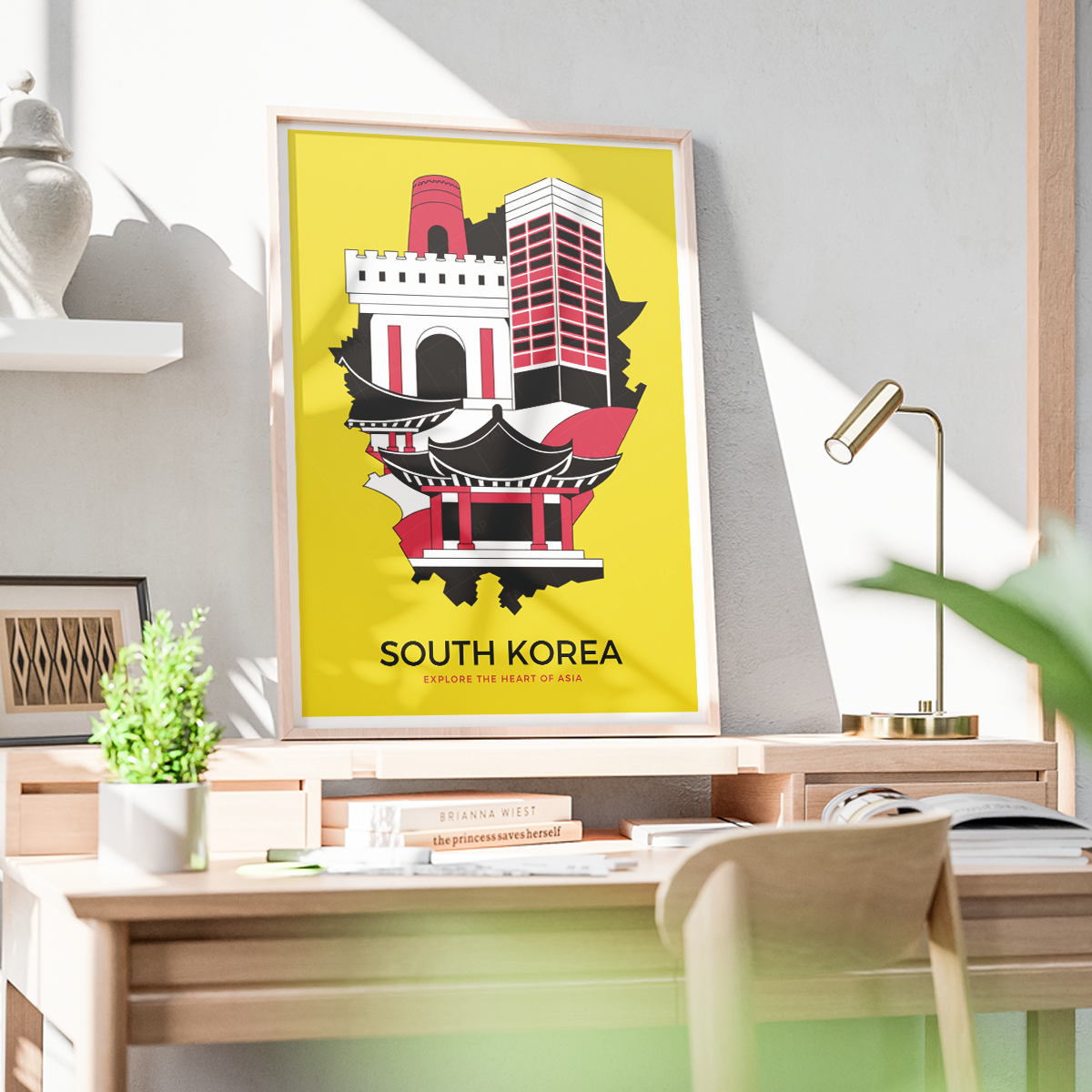 South Korea - Travel Poster Print Modern Style Wall Art