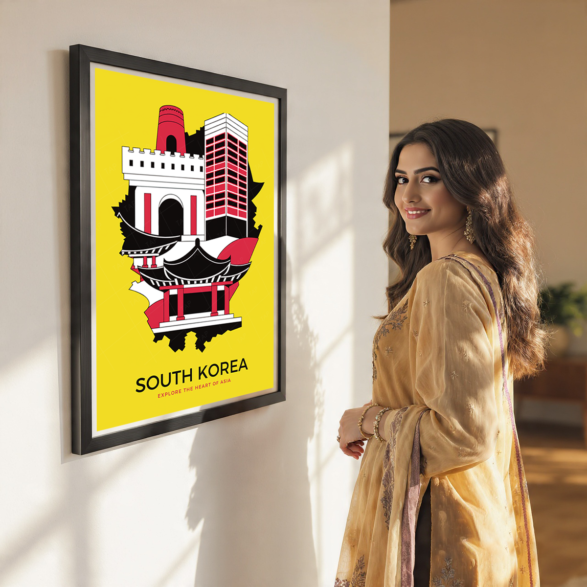 South Korea - Travel Poster Print Modern Style Wall Art