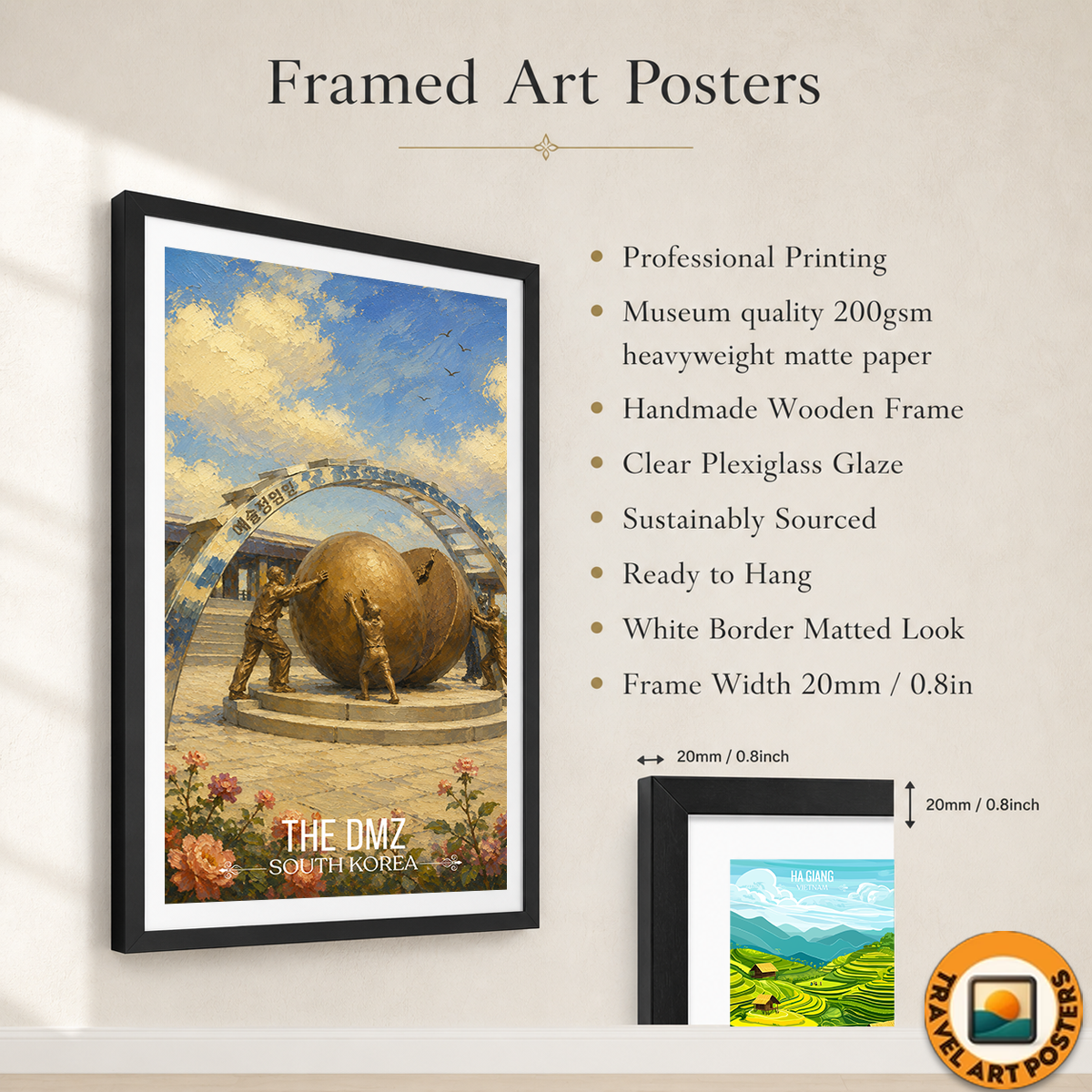 The DMZ - South Korea - Travel Poster Print Modern Style Wall Art