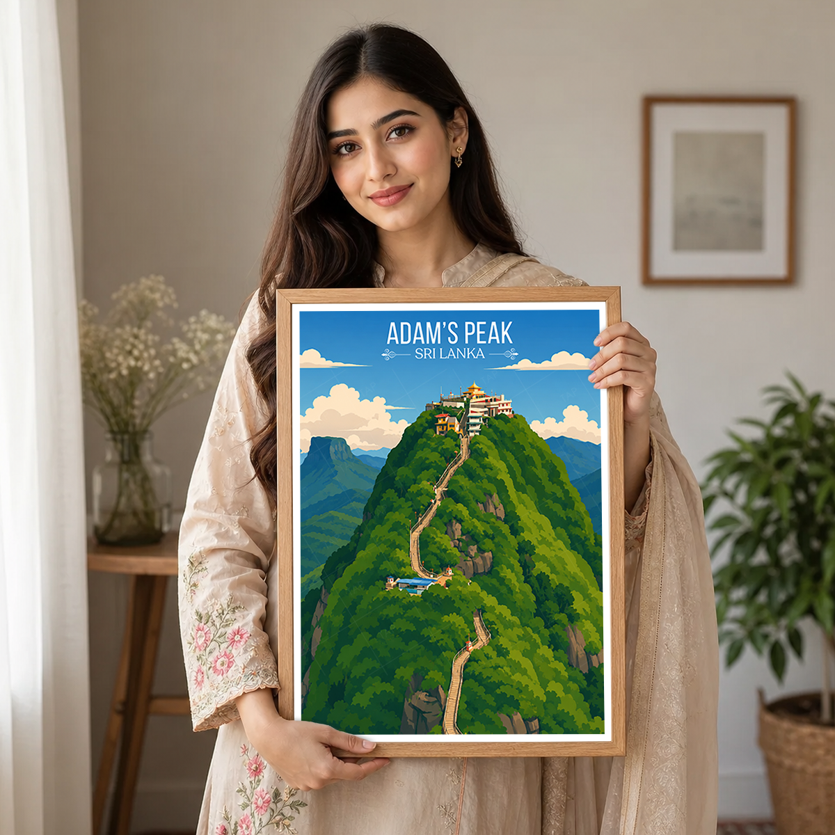 Adam's Peak - Sri Lanka - Travel Poster Print Modern Style Wall Art - Art Print - Travel Art Poster