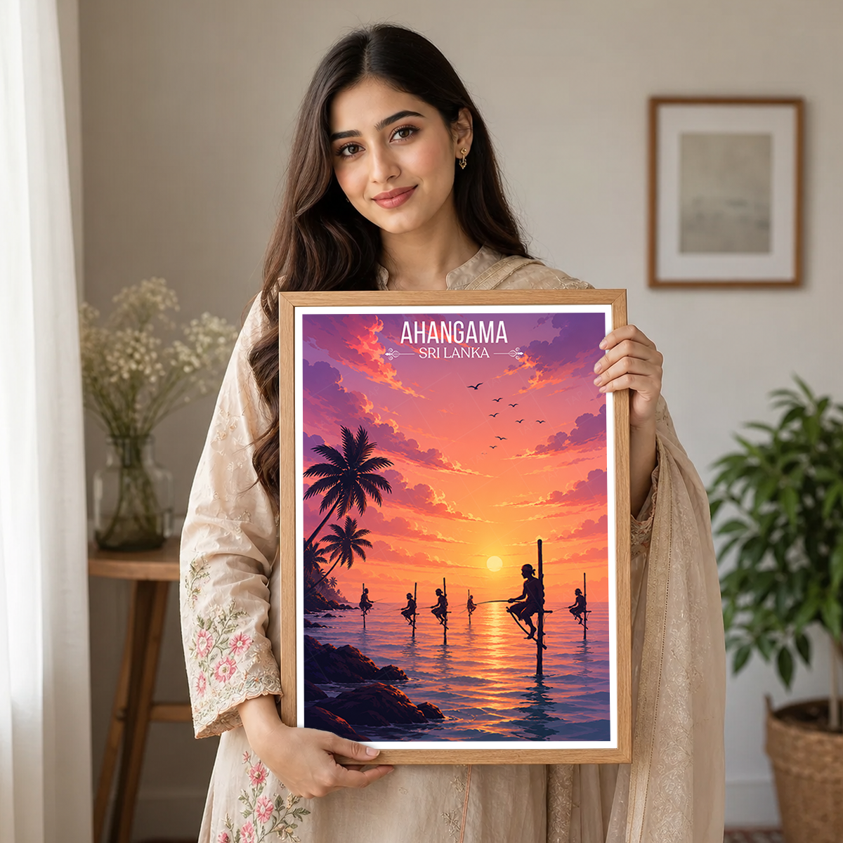 Ahangama - Sri Lanka - Travel Poster Print Modern Style Wall Art - Art Print - Travel Art Poster