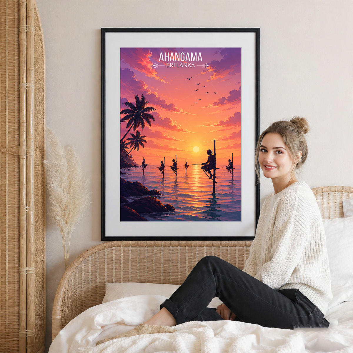 Ahangama - Sri Lanka - Travel Poster Print Modern Style Wall Art - Art Print - Travel Art Poster