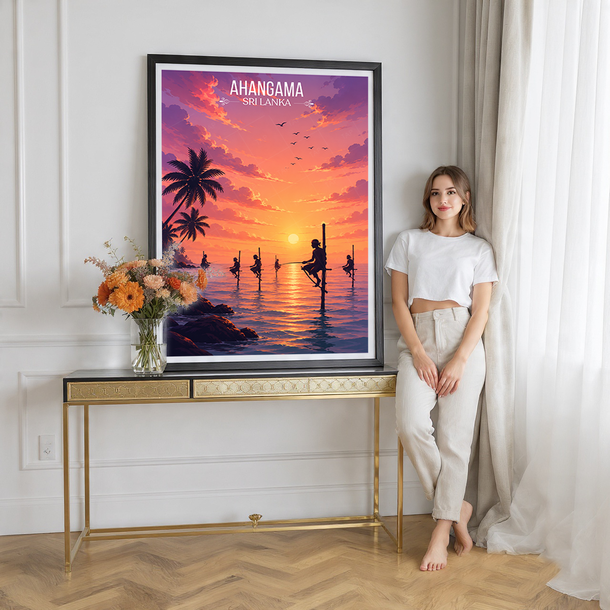 Ahangama - Sri Lanka - Travel Poster Print Modern Style Wall Art - Art Print - Travel Art Poster